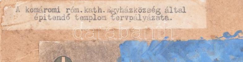 Jelzés nélkül, 2 db mű: Komároni római katolikus teplom tervei, 1930-35 körül. Vegyes technika, papí...