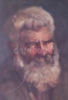 Jelzés nélkül: Szakállas férfi portréja, XX. sz. eleje. Olaj, karton. Szélein kissé sérült. Vetemede...