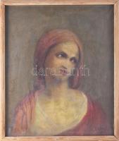 D. Némethy Miklós (1880-?): Vöröshajú lány portréja, 1942. Olaj, vászon. Jelezve jobbra lent. Fakeretben. 60x50 cm