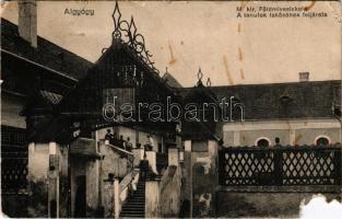 1916 Algyógy, Geoagiul de jos, Geoagiu; M. Kir. Földművesiskola, a tanulók lakásának feljárata. Ferencz Pepi kiadása / gate of the agricultural school (b)