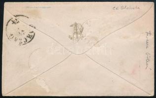 1874 Réznyomat 5kr négyestömb levélen, "BUDAPEST / FŐPOSTA" - "KARCZAG", Orbán s...