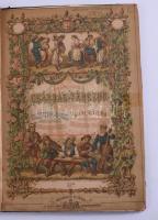 ca 1890 Legkedveltebb csárdás táncok gyűjteménye. Kottafüzet dekoratív litho címlappal, egészvászon védőkötésben