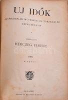 1908 Az Új Idők XIV. évfolyam második fél évfolyamának számai félvászon kötésbe kötve, szerk. Herczeg Ferenc,