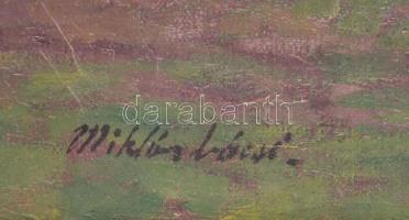 Miklós bácsi (?) jelzéssel (D. Némethy Miklós?), XX. sz. első fele: Táj virágzó fákkal. Olaj, vászon...