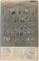 1914 Szászváros, Broos, Orastie; A szászvárosi Református Kún Kollégium 1914. évben végzett tanulói, tabló, névsorral / graduates of the Calvinist boarding school, tableau. photo (EB)