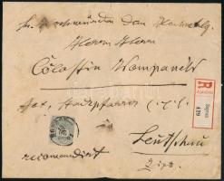 1891 20kr ajánlott levélen, "SOPRON" - Lőcse