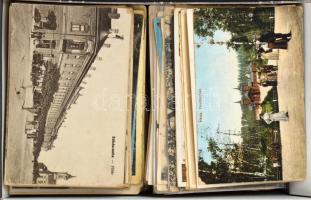 Több száz db RÉGI vegyes város képeslap cipősdobozban, közte néhány modern / Hundreds of pre-1945 town postcards in a shoe box, with some modern ones