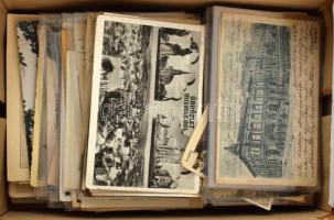 Több száz db RÉGI vegyes város képeslap cipősdobozban, főleg MISKOLC és LILLAFÜRED / Hundreds of pre-1945 town postcards in a shoe box, mainly MISKOLC