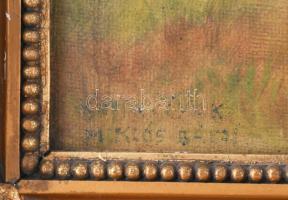 Olvashatatlan jelzéssel, XX. sz. első fele: Virágszedő gyerekek. Olaj, vászon. Dekoratív, kissé sérü...