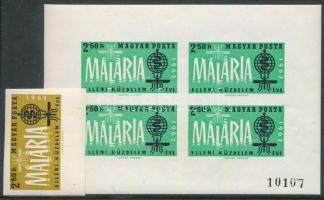 1962 Malária vágott bélyeg és vágott kisív (8.200)
