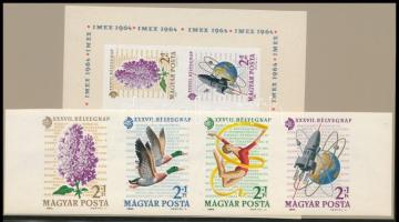 1964 Bélyegnap vágott sor és vágott blokk (9.000)