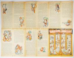 1933 Das schöne Italien, art deco stílusú grafikus térkép, másik oldalán német nyelvű idegenforgalmi...