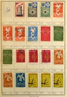 Kb 4.000 db bélyeg 7 db régi cserefüzetben, benne angol gyarmatok, francia gyarmatok, Németország, E...