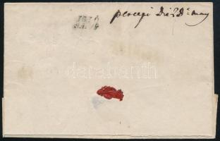 ~1844 Levél 6kr viteldíjjal "EPERIES" ovális bélyegzéssel Macsádfalvára, hátoldali "I...