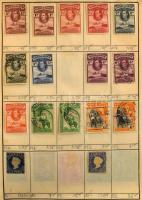 Kb 4.000 db döntően különféle bélyeg 6 db régi cserefüzetben, benne angol gyarmatok, Közel-Kelet, Gö...