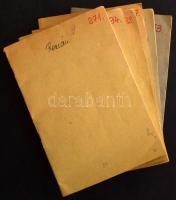 Kb 4.000 db döntően különféle bélyeg 6 db régi cserefüzetben, benne angol gyarmatok, Közel-Kelet, Gö...