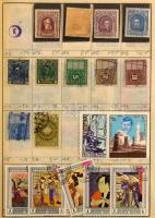 Kb 4.000 db döntően különféle bélyeg 6 db régi cserefüzetben, benne angol gyarmatok, francia gyarmatok, Kanada, Venezuela stb.