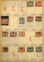 Kb 4.000 db döntően különféle bélyeg 6 db régi cserefüzetben, benne angol gyarmatok, francia gyarmat...