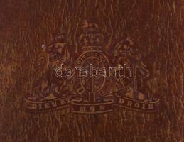 Bőr szivartartó, rajta címerrel, 14x11 cm