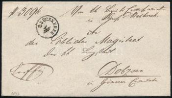 1853 Ex offo levél "G:BECSKEREK" - Dobsza