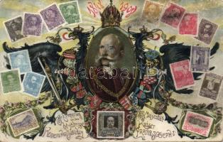 Set of Franz Joseph stamps; 60th anniversary