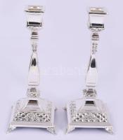 Fém gyertyatartó pár, 18 cm