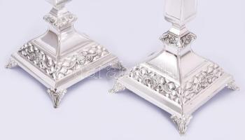 Fém gyertyatartó pár, 18 cm