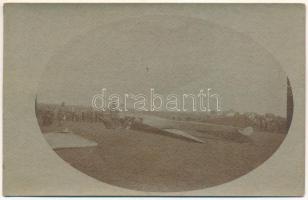 1912 Szatmárnémeti, Szatmár, Satu Mare; nyilvános repülési bemutató, repülőgép (Székely Mihály?) / public flight demonstration, airplane. photo (fl)