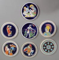 7 darab görög poháralátét, d: 9 cm