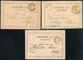1872-1873 3 db levelezőlap, köztük 2 db I. típusú, "PEST / LIPÓTVÁROS," "NAGY-BECSKER...