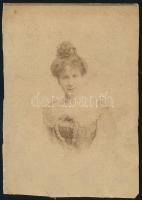 cca 1900 Női portré, keménhátú fotó Mártonffy budapesti műterméből, vágott karton, 15×10,5 cm