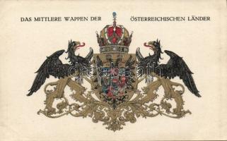 Medium coat of arms of the Austrian monarchy litho (wet damage)