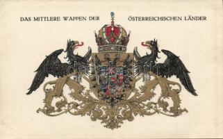 Medium coat of arms of the Austrian monarchy litho (wet damage)