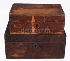 2 darab régi fa doboz, 16x26 cm alatt