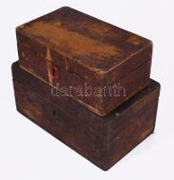 2 darab régi fa doboz, 16x26 cm alatt