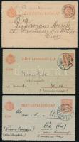 1902-1916 3 db zárt levelezőlap "BUDAPEST", "PÉCS", "UJ SZENT ANNA"