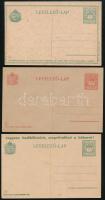 1912-1918 3 db használatlan díjjegyes levelezőlap (Hodobay 49, 76, 79)