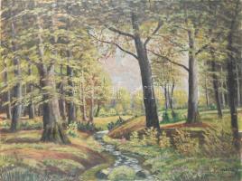 Neogrády László jelzéssel: Erdőrészlet. Olaj, farost. 60x80 cm