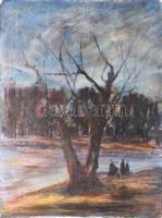 Rudnay Gy. jelzéssel: Vízparti. Olaj, farost. Sérült. 81x61 cm