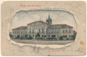 Szászsebes, Mühlbach, Sebesul Sasesc, Sebes; Ev. Gymnasium / Evangélikus gimnázium. Ad. Weissörtel &amp; Co. kiadása / Lutheran grammar school. Art Nouveau (EM)