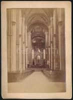 cca 1870 Templombelső, kabinetfotó, 16,5×10,5 cm