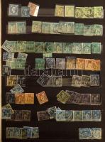 Háború előtti francia több példányos rendező kb 1900-tól, megtömött 12 vastag fekete lapos nagyalakú berakóban