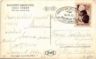 1949 Budapest XIV. Nemzetközi Őszi Vásár, gépek, autóbuszok + So. Stpl. (gyűrődések / creases)