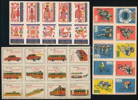 3 db csehszlovák gyufacímke ív