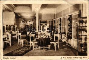 1934 Budapest VIII. Corvin áruház, a női kalap osztály egy része, belső (EB)