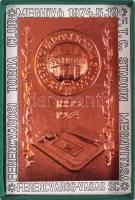 1974. "Ferencvárosi Torna Club 1899-1974" meghívó lemezplakett az FTC Stadion megnyitása alkalmából, eredeti tokban.