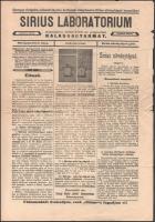 1929 Sirius Laboratorium (Cégtulajdonos: Kutasy Dániel okl. gyógyszerész) Balassagyarmat reklámújság, sérült, 4 p.