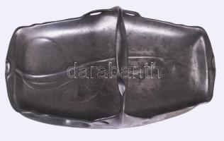 Kayserzinn szecessziós ón kínáló, jelzett, 29x17 cm