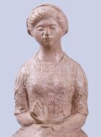 1974 BGY monogrammal Kötögető lány, lepattanással, m: 20 cm