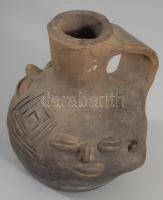 Arcmintás kerámia flaska, azonosítatlan korú, m:12 cm